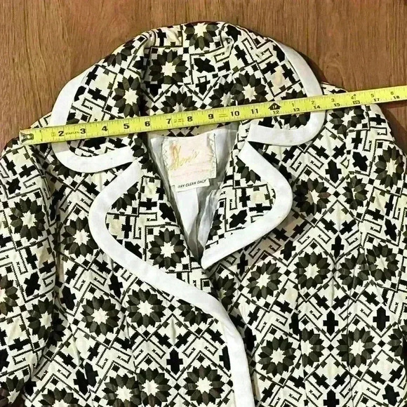 Vintage LILLI ANN Paris 50s 60s Tapestry Jacquard Button Mod House Coat Jacket - Picture 14 of 16